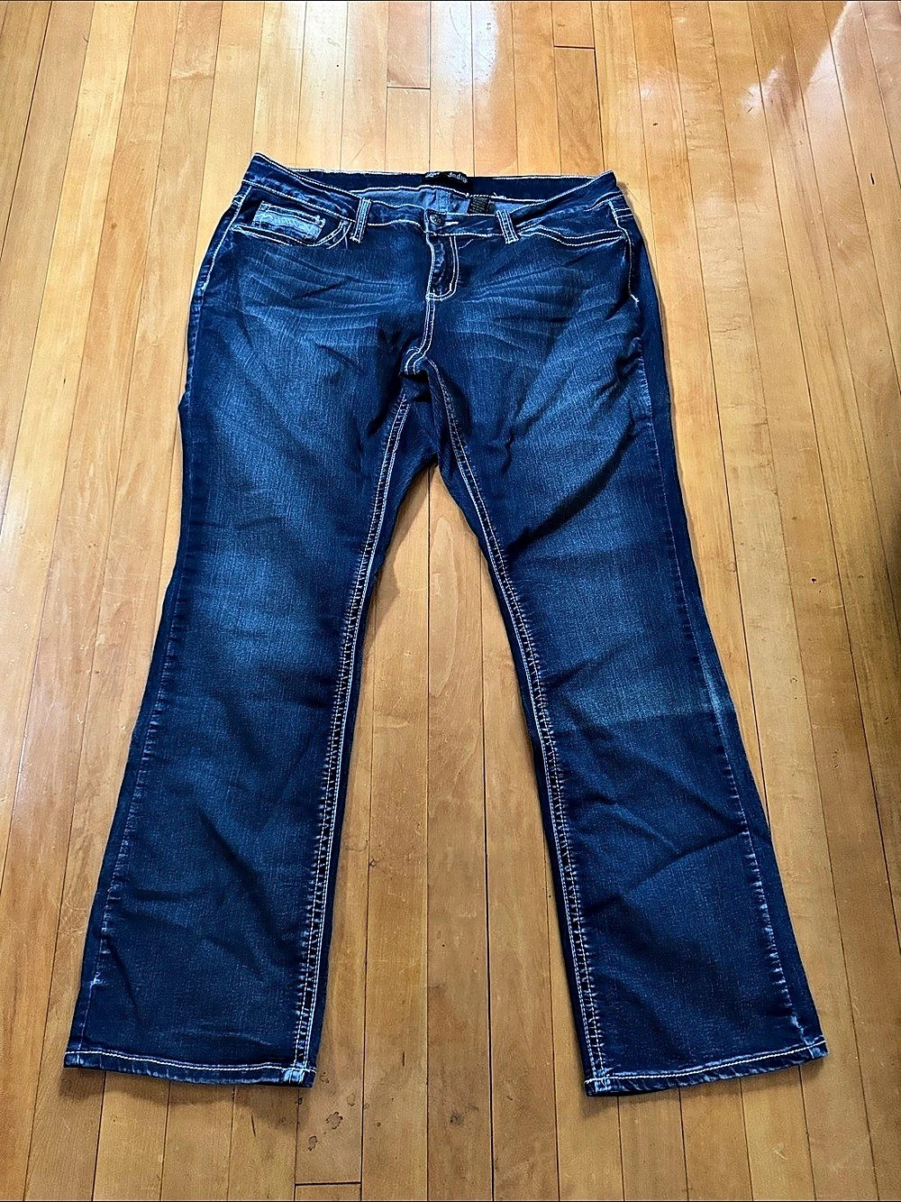 Love Indigo Premium Bootcut Embellished Jeans Blue Waist 18